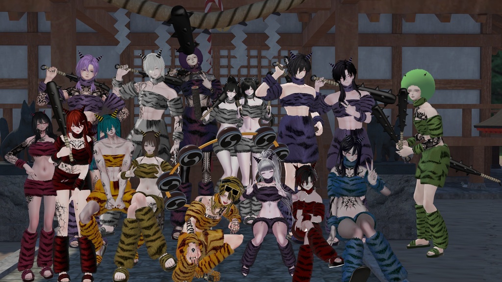 【14 + α アバター対応】もこもこおに (VRC想定衣装) ❤️クマリちゃん対応❤️