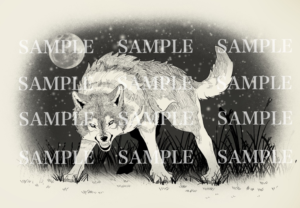 月とオオカミ トートバッグ