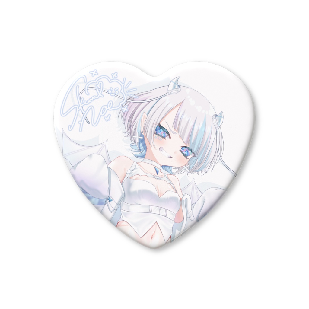 栖雲のえ　ハート缶バッジ