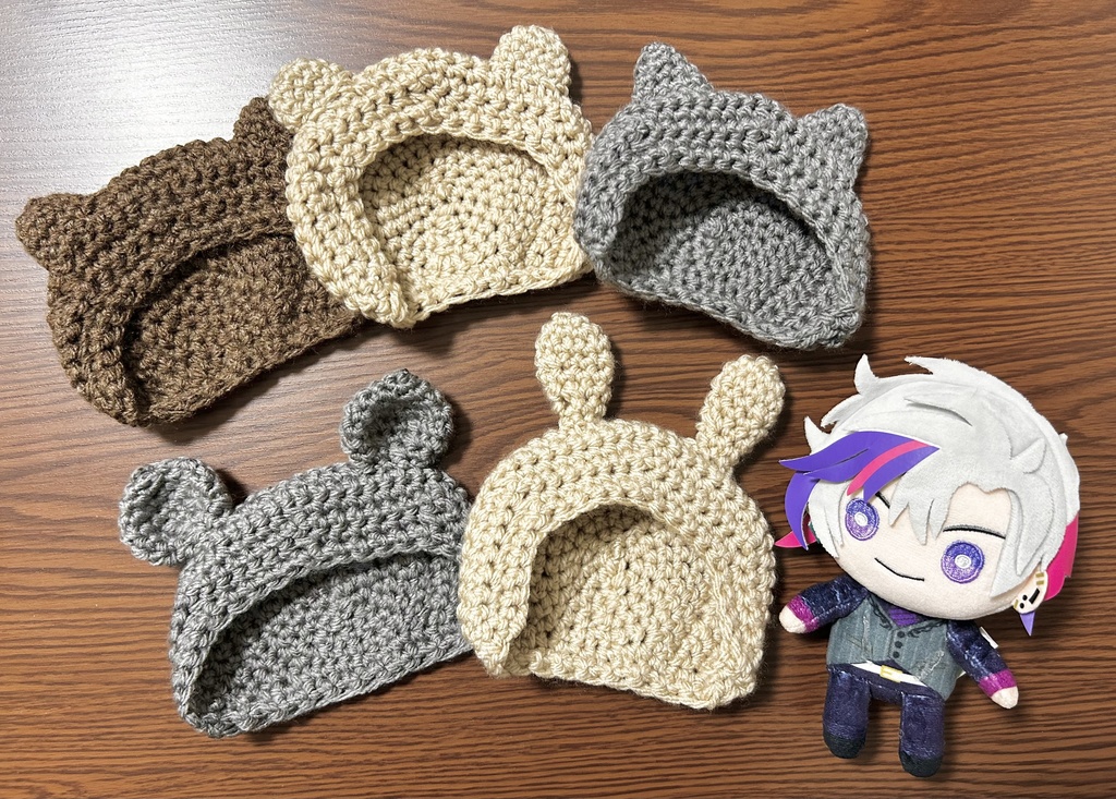 にじぬい用 アニマルな帽子