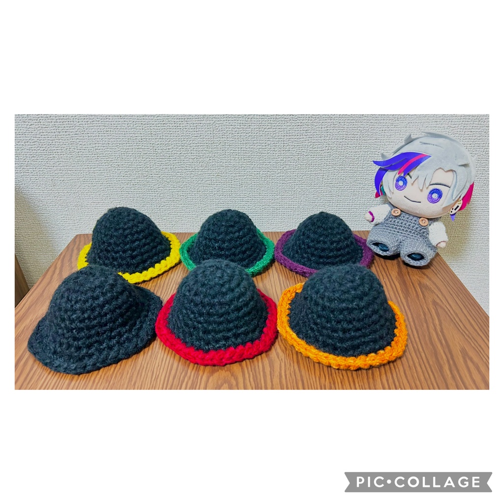 にじぬい用 もこもこバケハ（ブラック）