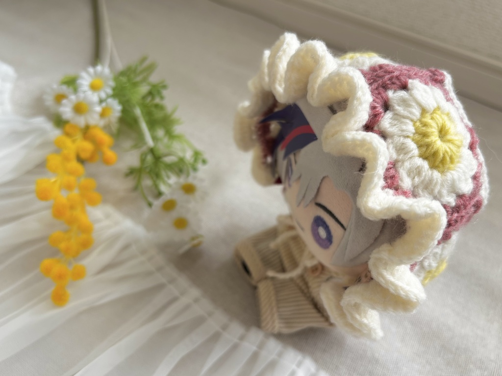 お花のグラニースクエアボンネット