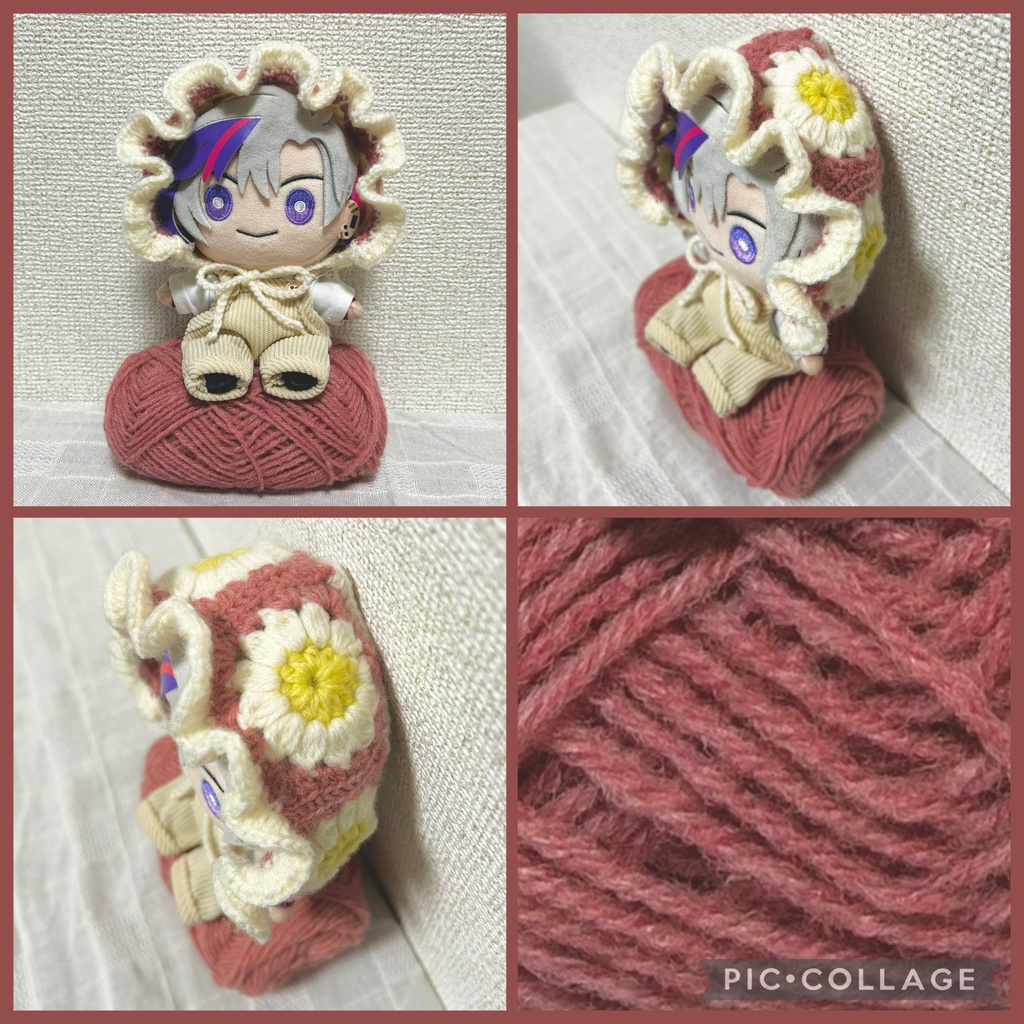 お花のグラニースクエアボンネット