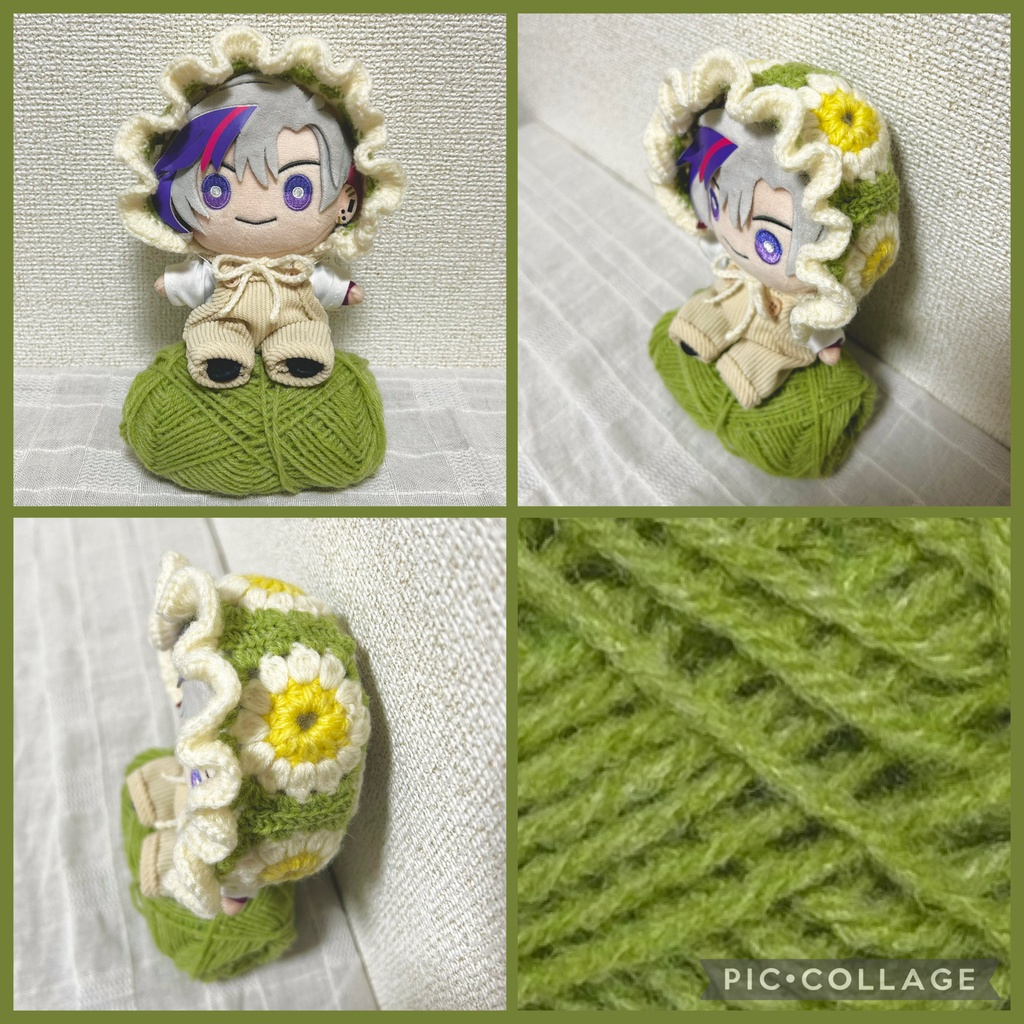 お花のグラニースクエアボンネット