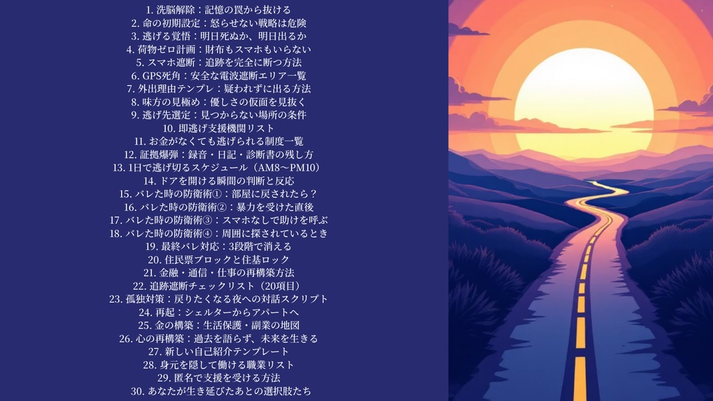 彼氏と別れられないとき、命を守るために読む逃走マニュアル【全30ページ】 ― 誰にも言えなかった“その夜”に、あなたを救う行動計画 ―