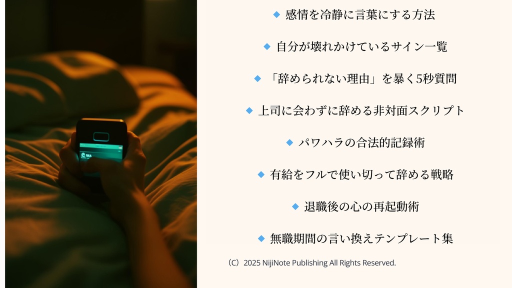 「辞めたい」を言葉にするマニュアル|静かに会社を脱出する全技術(PDF)