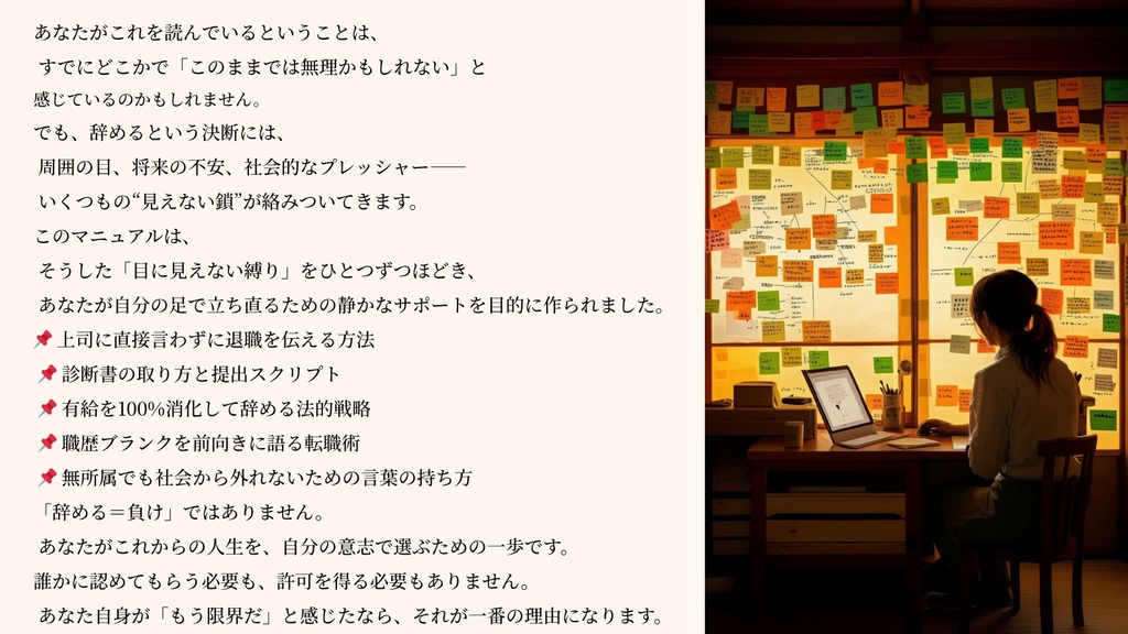 「辞めたい」を言葉にするマニュアル|静かに会社を脱出する全技術(PDF)