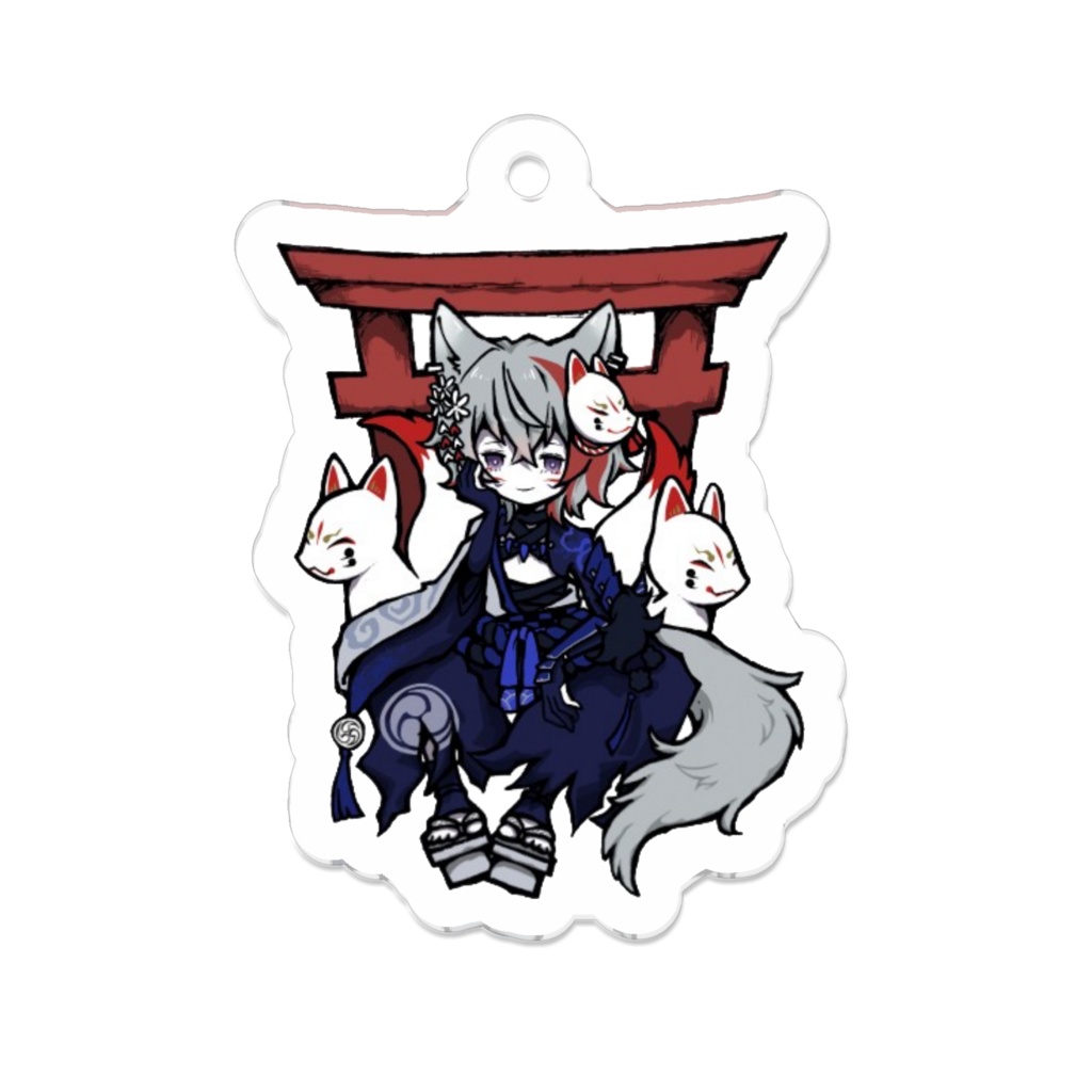 ゆや神社アクリルキーホルダー(イラストしましまさま)