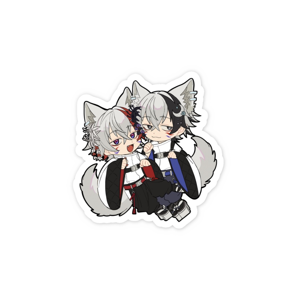 双子スマホステッカー(イラストANKOさま)