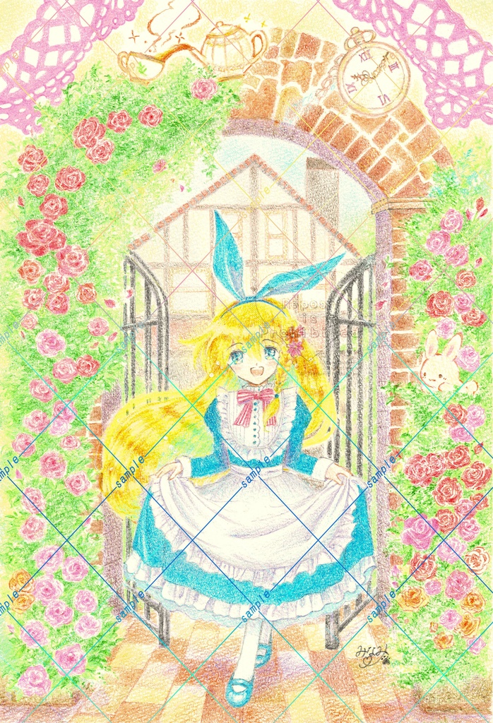 お茶会へようこそ！【額装原画】
