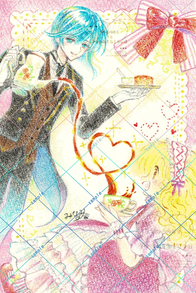 恋するお嬢様に、とっておきのおまじないを【額装原画】