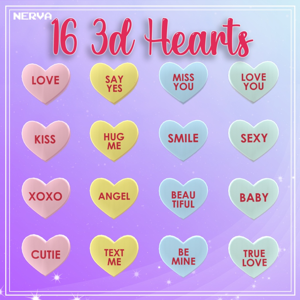 『 3D Asset 』Valentines Day Heart Candy FREE DL