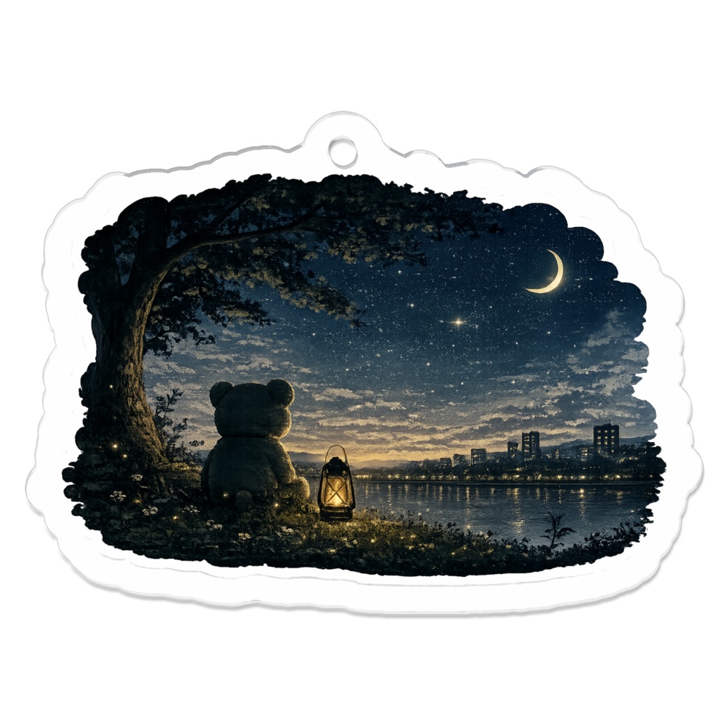 「灯りの残る夜」アクリルキーホルダー