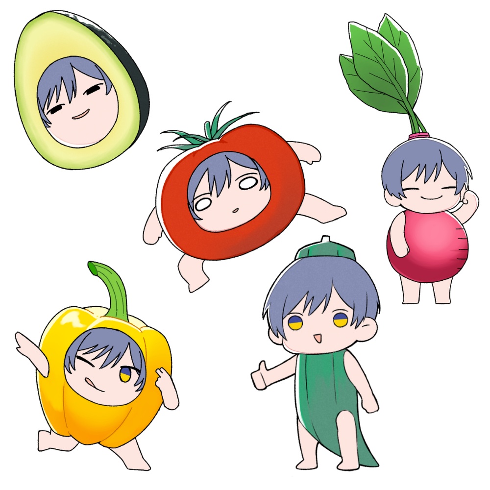 【まるでサラダ】お野菜フレークステッカー