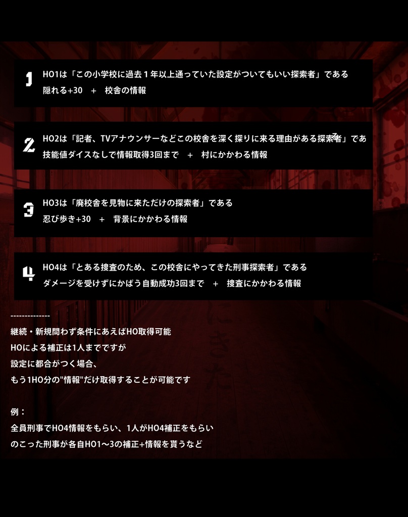 CoC6版シナリオ「さよならを言いにきた-木造校舎版-」