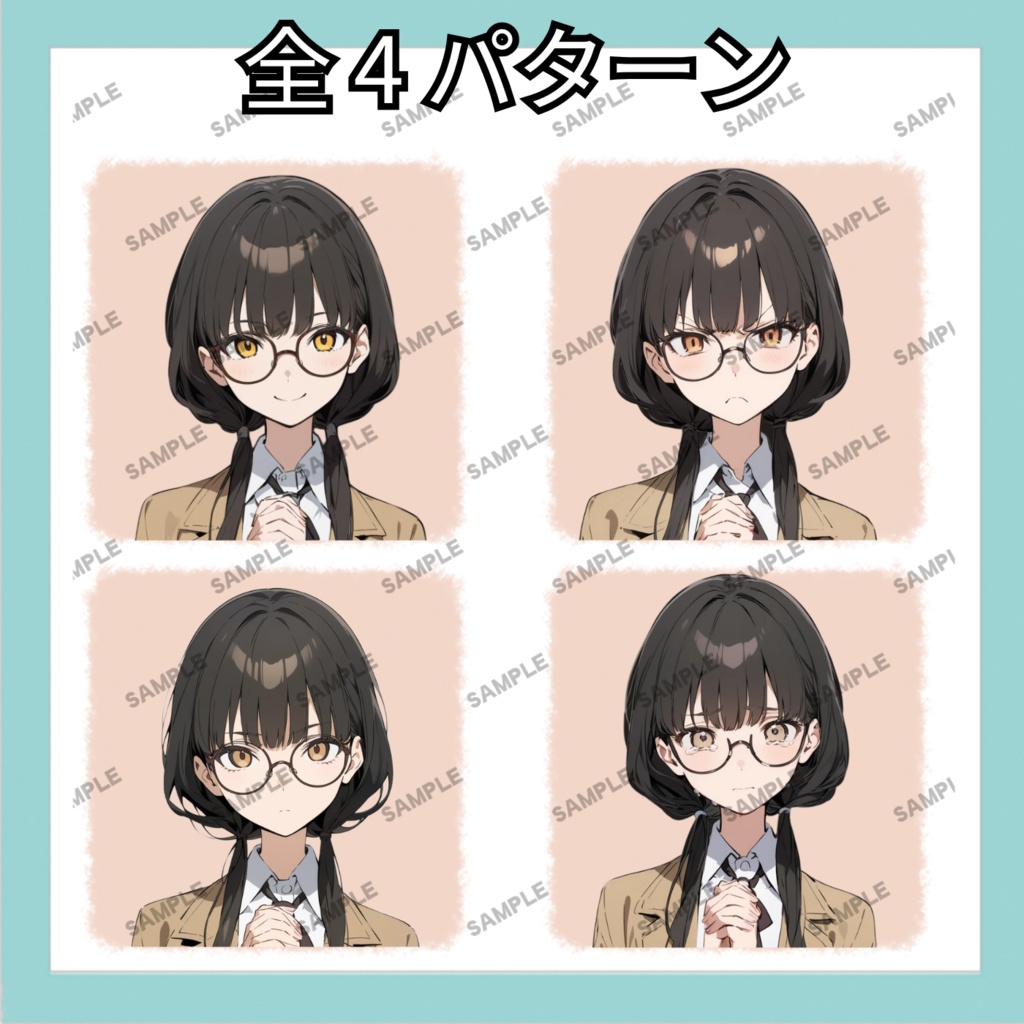 【キャラ素材】眼鏡の女子01