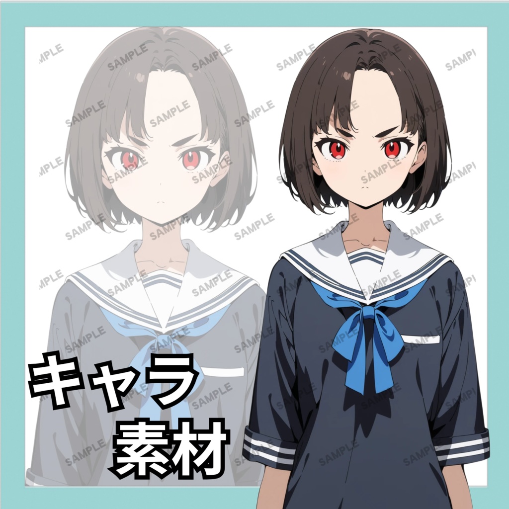 【キャラ素材】制服女子02