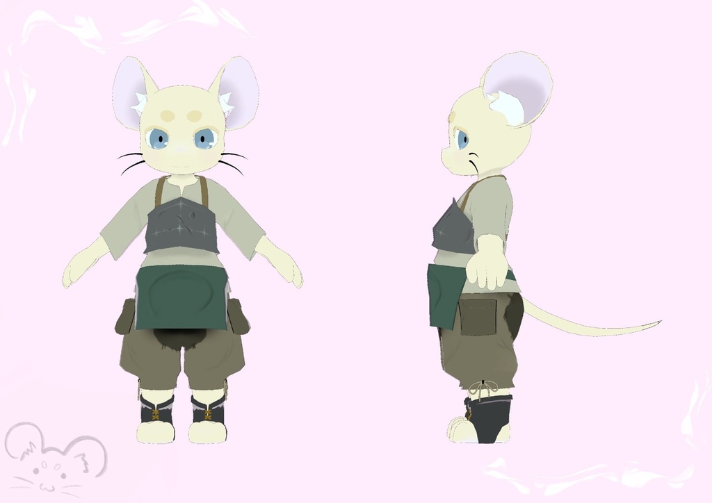 オリジナル3Dモデル「ラッテくん」