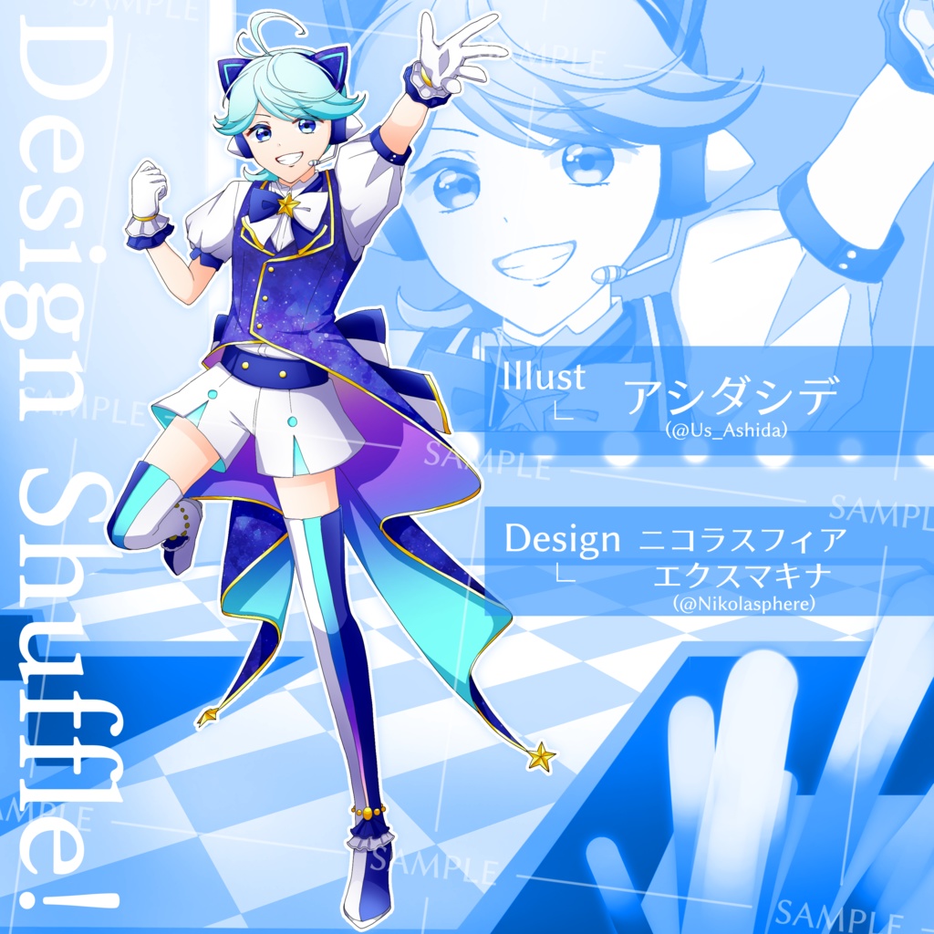 【TRPG用立ち絵】デザインシャッフルアイドル🎤🎶セット(無料配布)