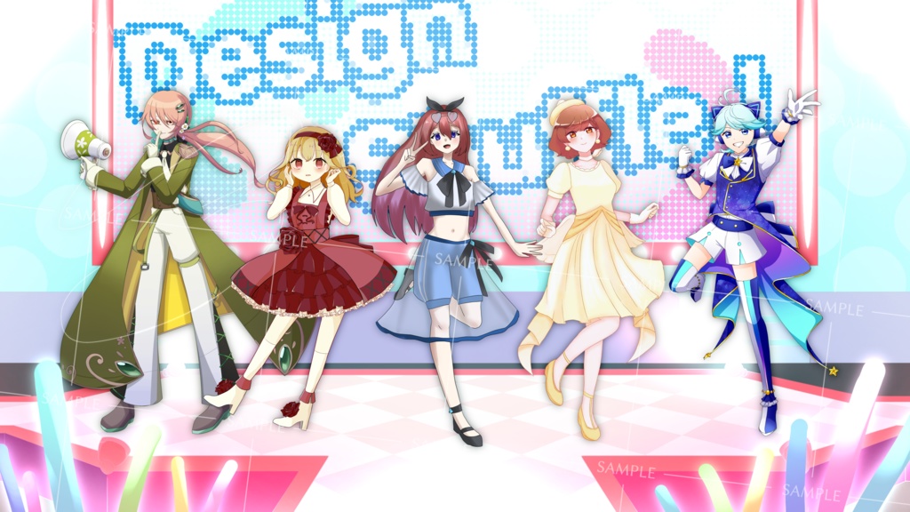 【TRPG用立ち絵】デザインシャッフルアイドル🎤🎶セット(無料配布)