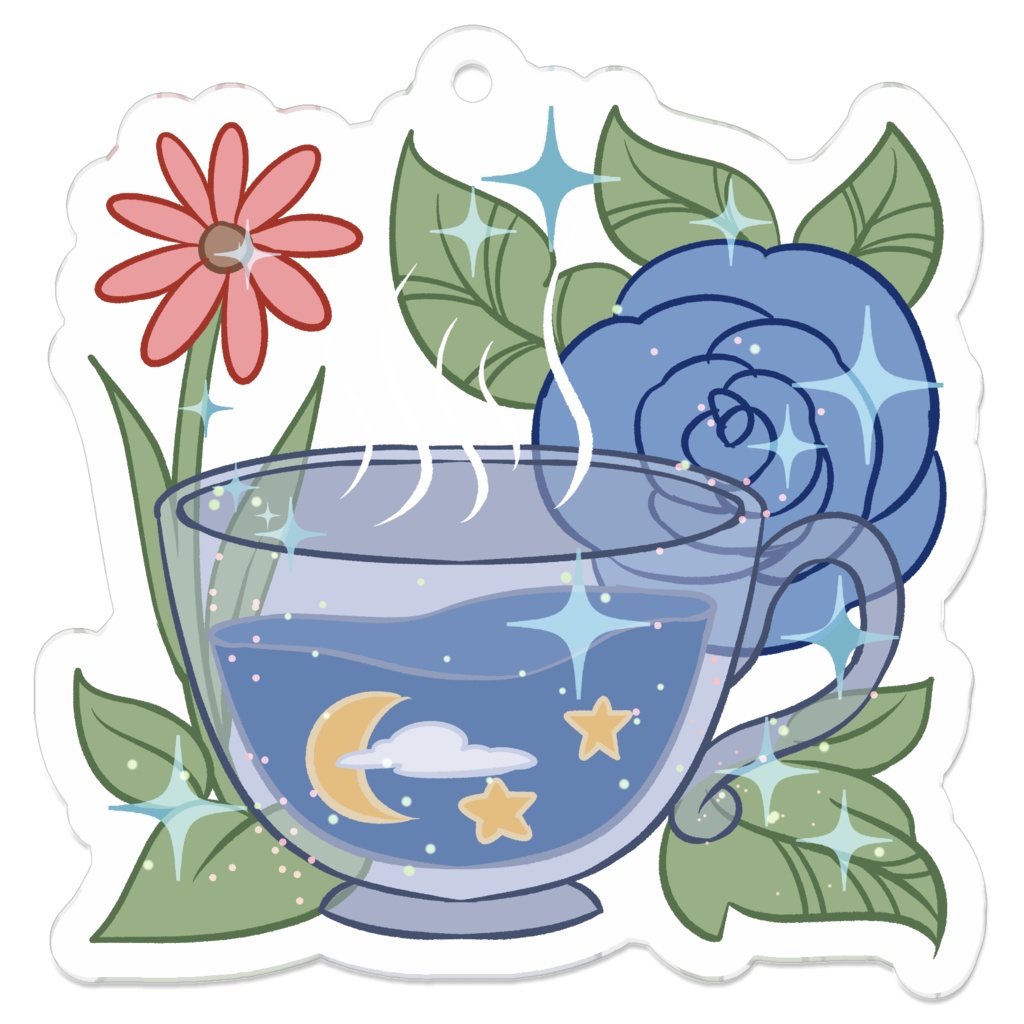 A Cup of Night / 一杯の夜 - オリジナル アクリルキーホルダー