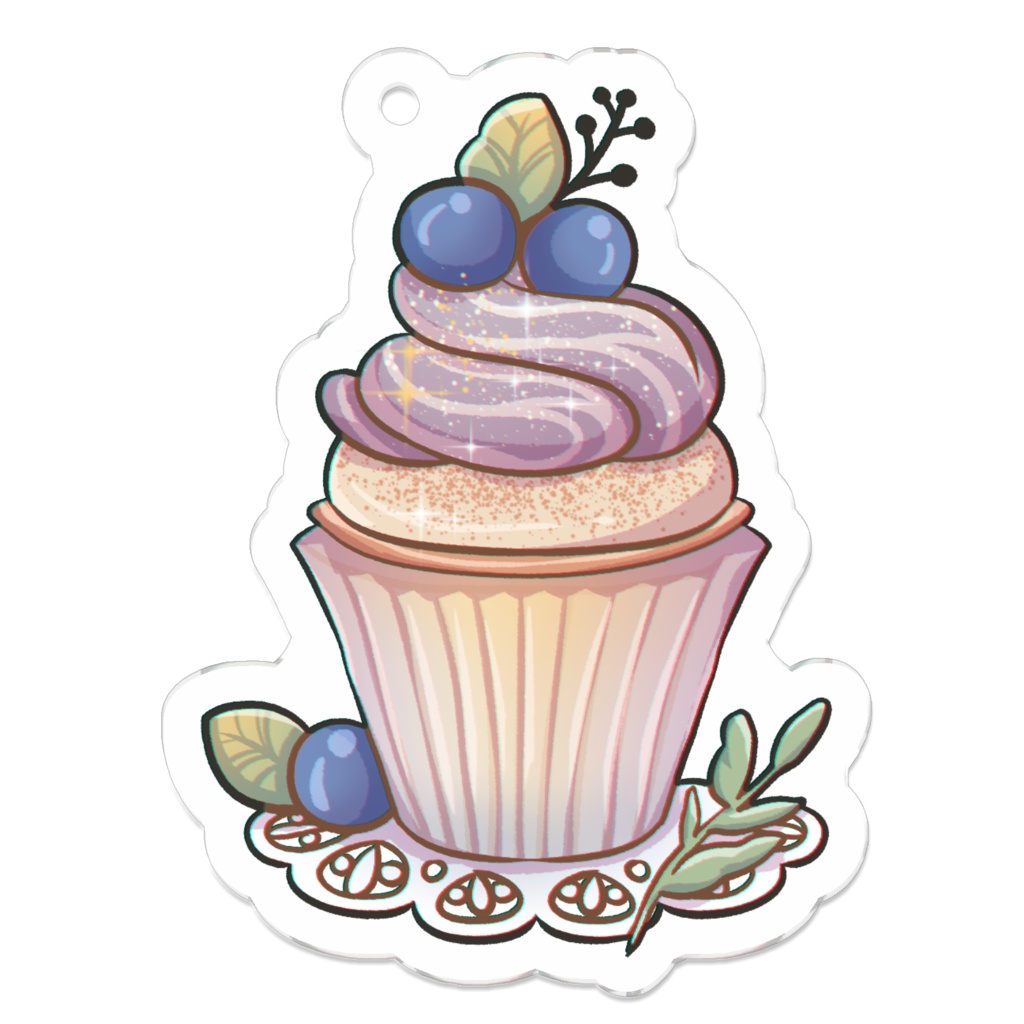 Blueberry Cupcake ブルーベリーカップケーキ オリジナル アクリルキーホルダー Merch By Qei Booth