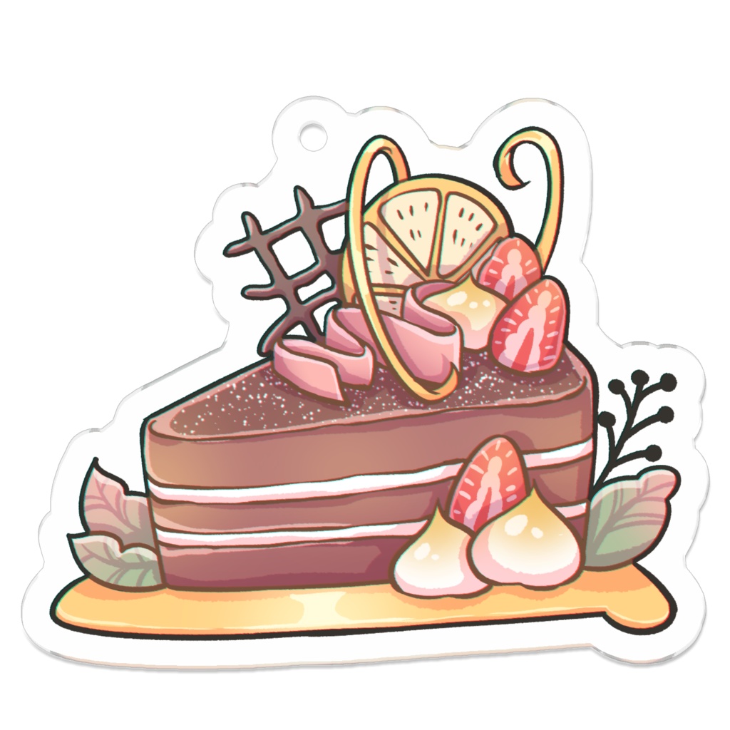 Chocolate Cake / チョコケーキ - オリジナル アクリルキーホルダー