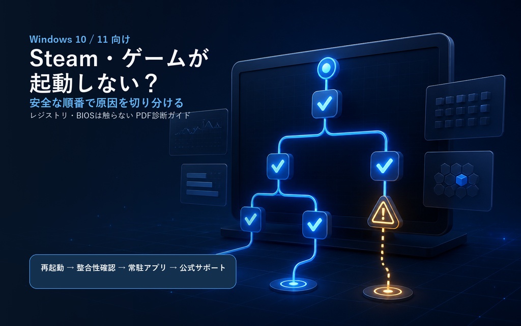 Steam 起動トラブル診断｜Windows 10/11｜安全な順番で切り分けるPDFガイド