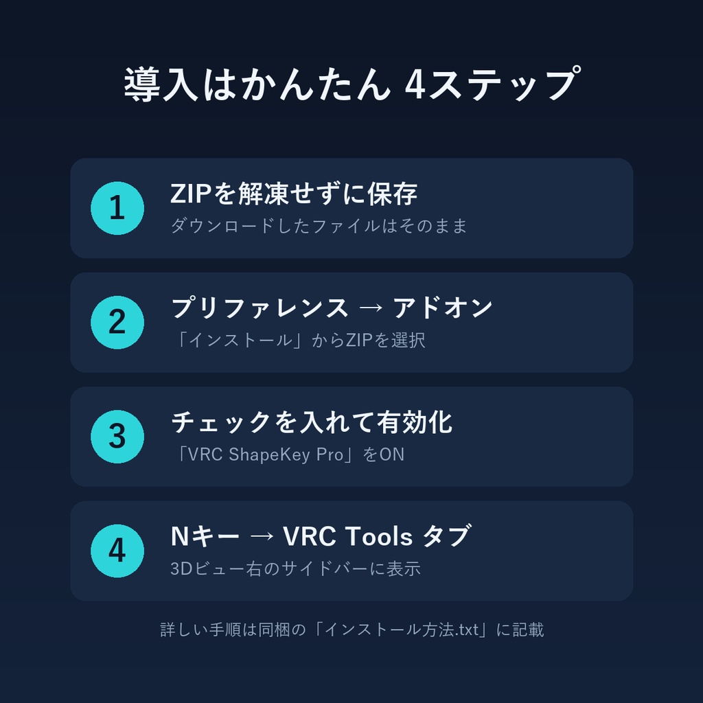 VRC ShapeKey Pro - VRChat向けシェイプキー統合管理 Blenderアドオン