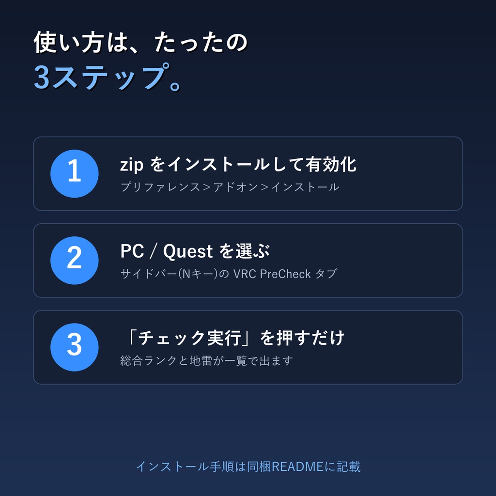 VRC PreCheck|VRChatアップロード前チェッカー(Blenderアドオン)