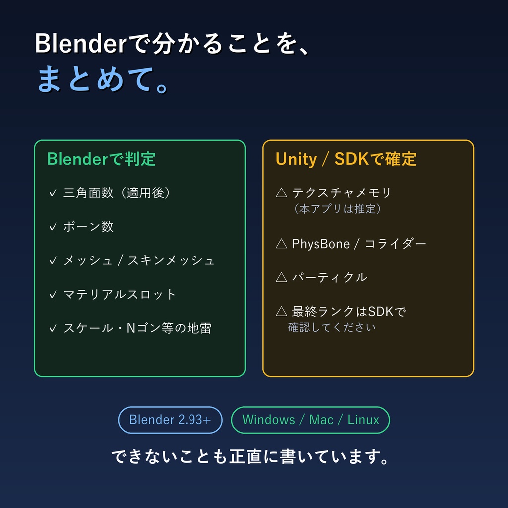 VRC PreCheck|VRChatアップロード前チェッカー(Blenderアドオン)