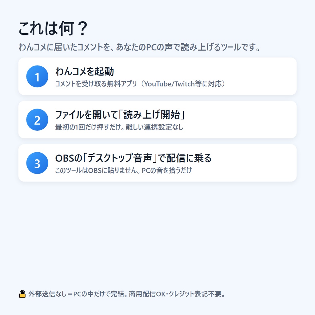 コメントよみ上げさん|わんコメのコメントをPCの声で読み上げ(インストール不要)
