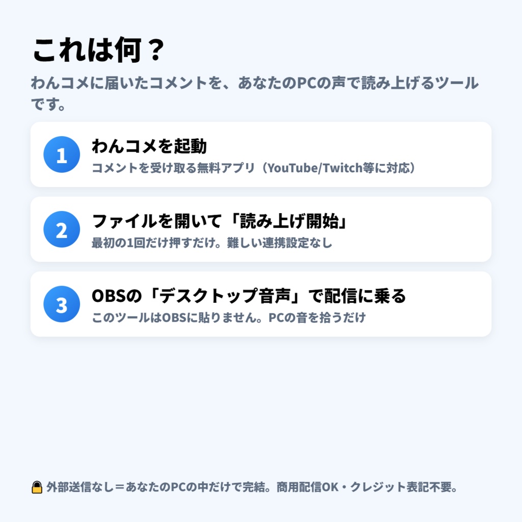 コメントよみ上げさん|わんコメのコメントをPCの声で読み上げ(インストール不要)