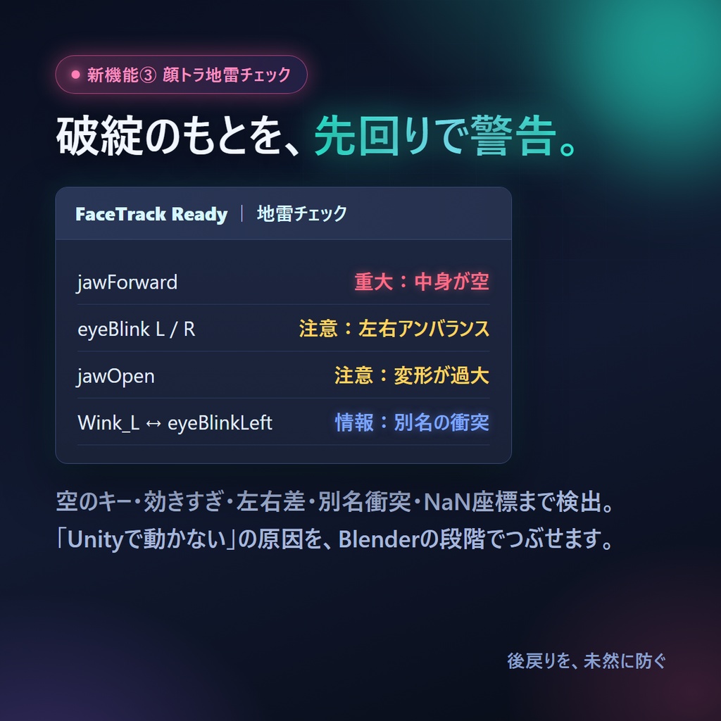 VRC FaceTrack Ready | 顔トラ対応の下ごしらえ〜仕上げを自動化するBlenderアドオン ★v3.0 無料体験版あり