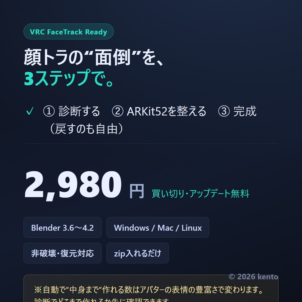 VRC FaceTrack Ready | 顔トラ対応の下ごしらえを自動化するBlenderアドオン