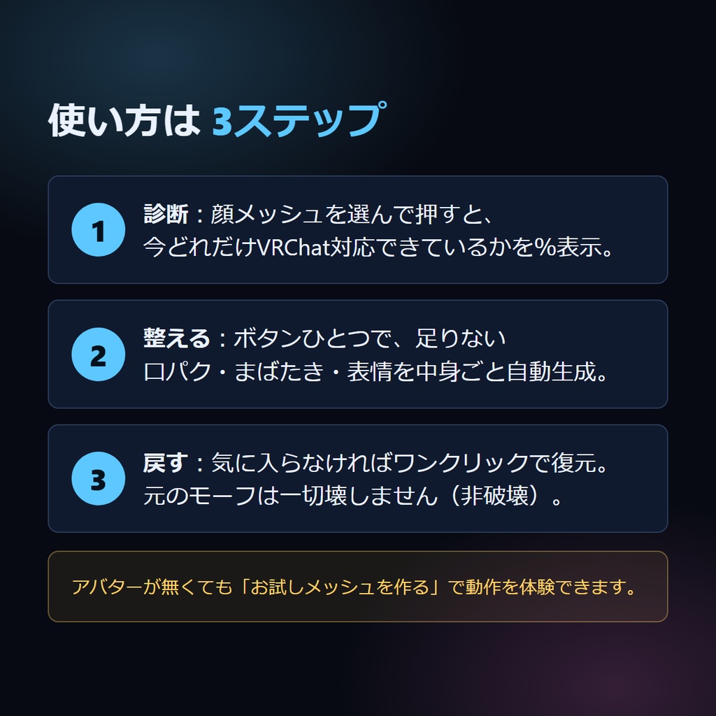 MMD表情→VRChat 表情 自動セットアップ(Blenderアドオン)