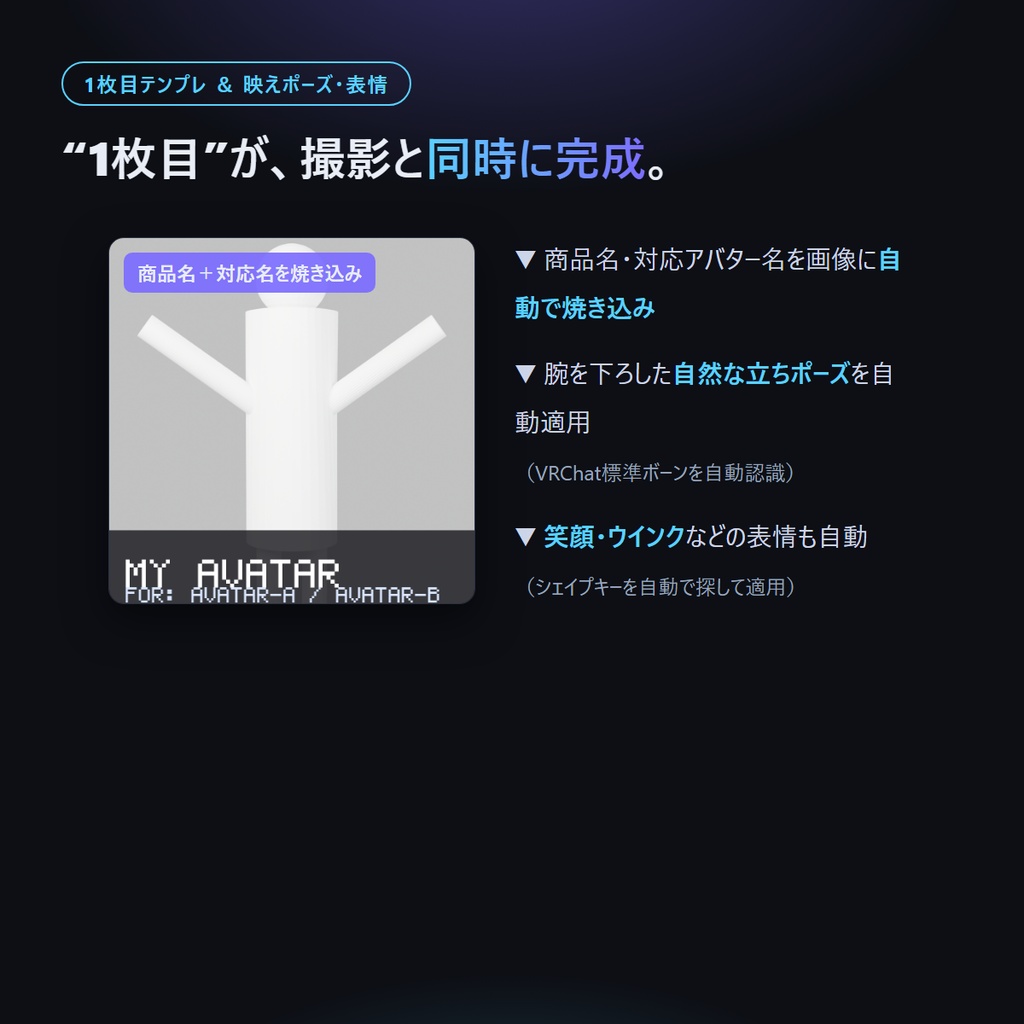 VRC ショーケース | VRChatアバター・衣装の出品サムネ自動撮影アドオン【Blender】