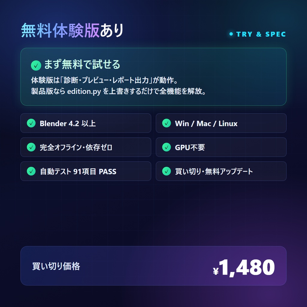 【無料体験版あり】VRC ボーン&ウェイト クリーナー v2.0|未使用ボーン・空グループ・重複頂点・0ウェイト頂点をワンクリック掃除【Blenderアドオン / 複数メッシュ一括・非破壊・完全復元】