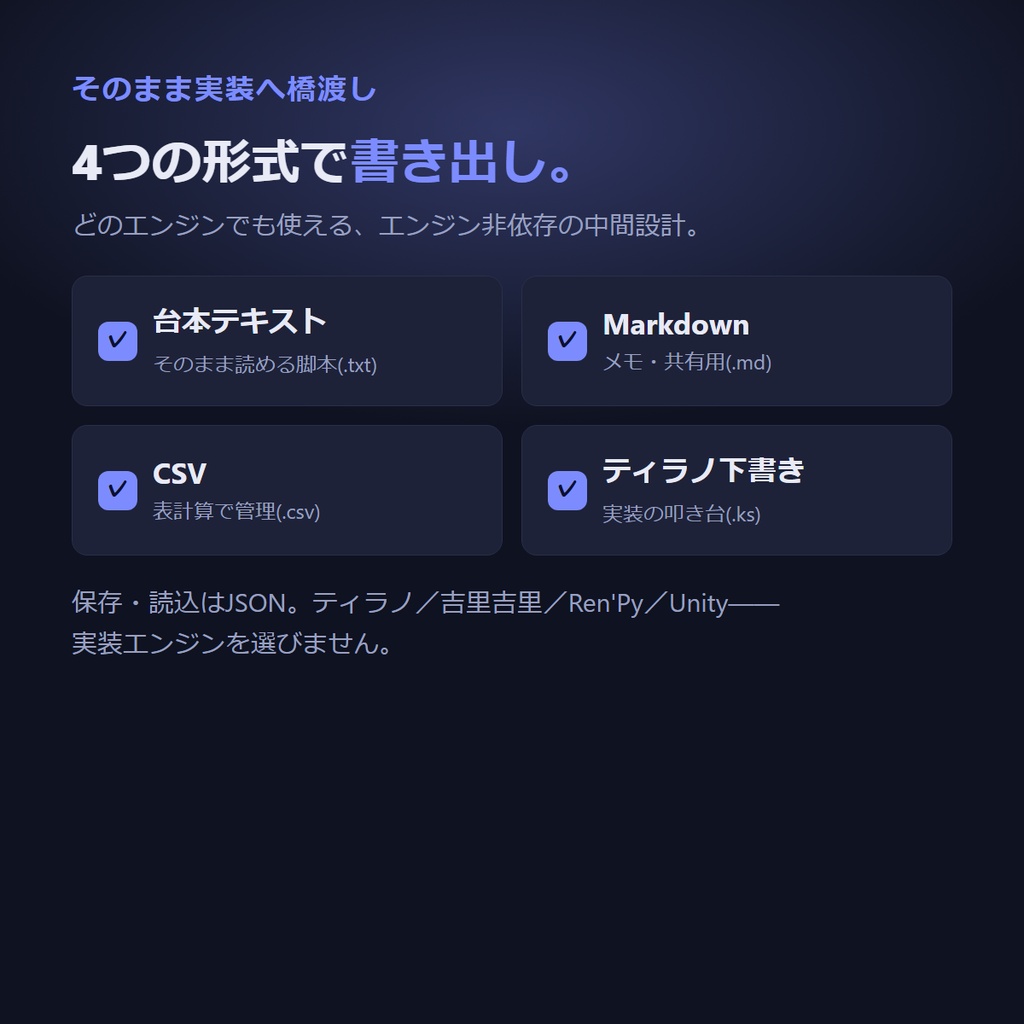 ノベルゲーム シナリオ構成ボード|分岐・フラグの矛盾を実装前にチェック