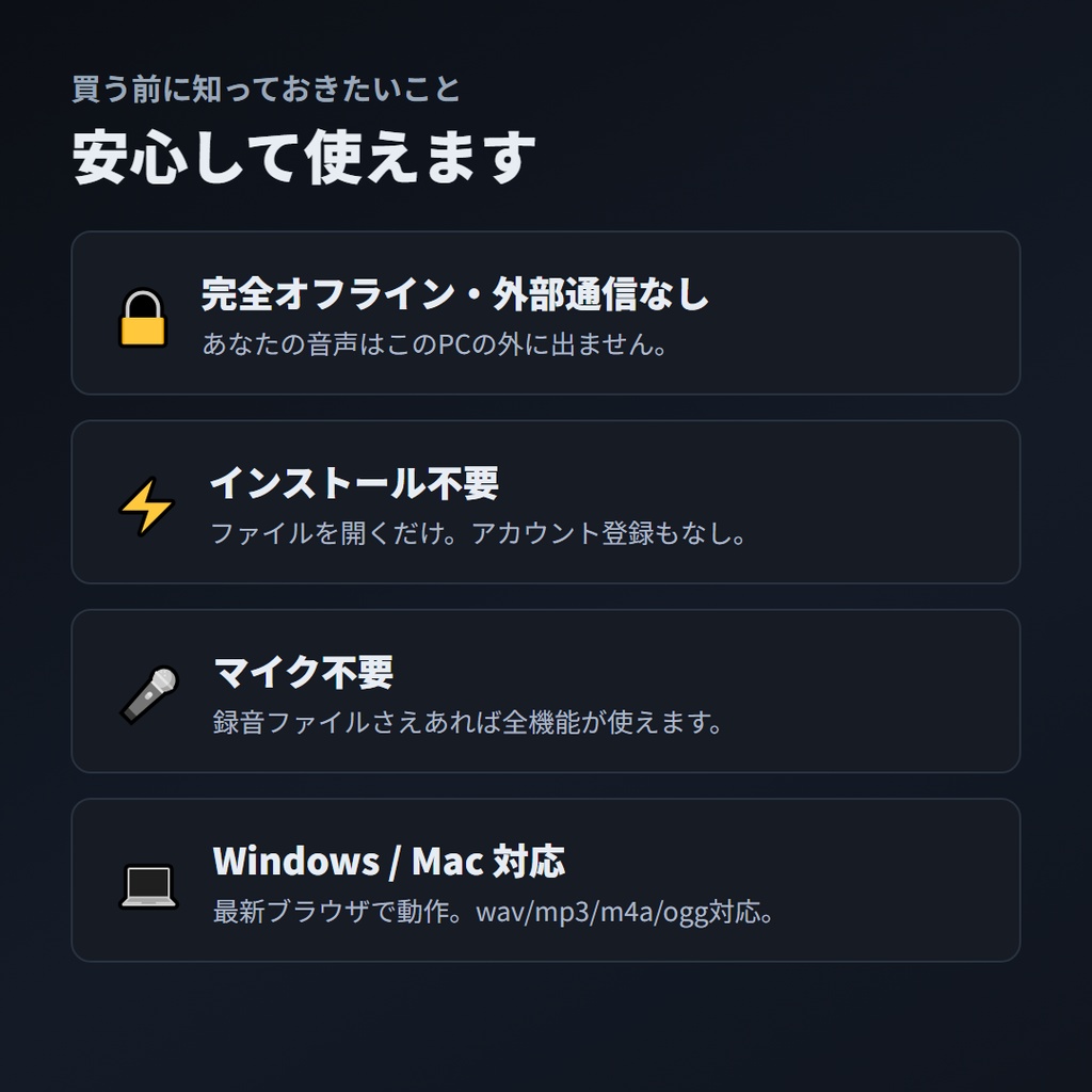 配信音声 整音チェッカー ドロップするだけで、配信音声の“直し方”まで出る健診ツール