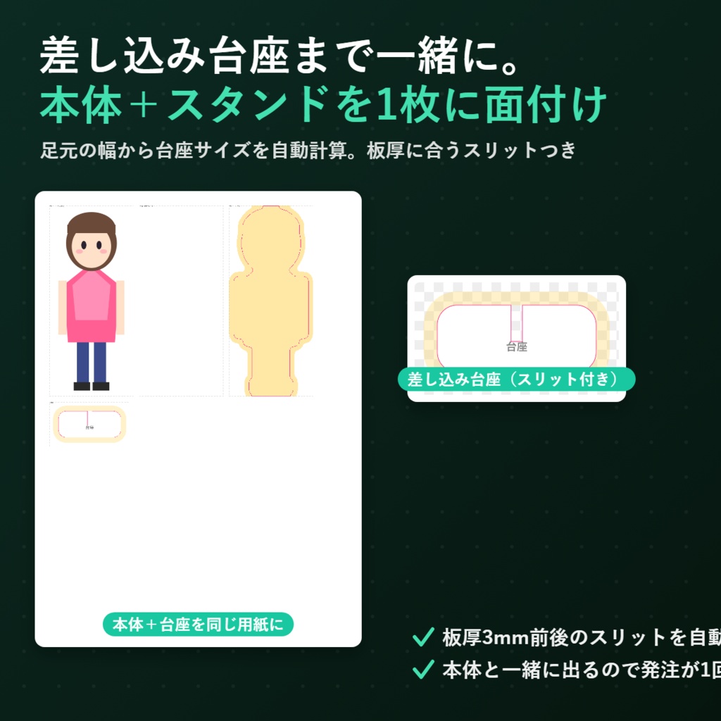 アクスタ入稿データメーカー|立ち絵を入れるだけで「白版・カット・台座」が完成