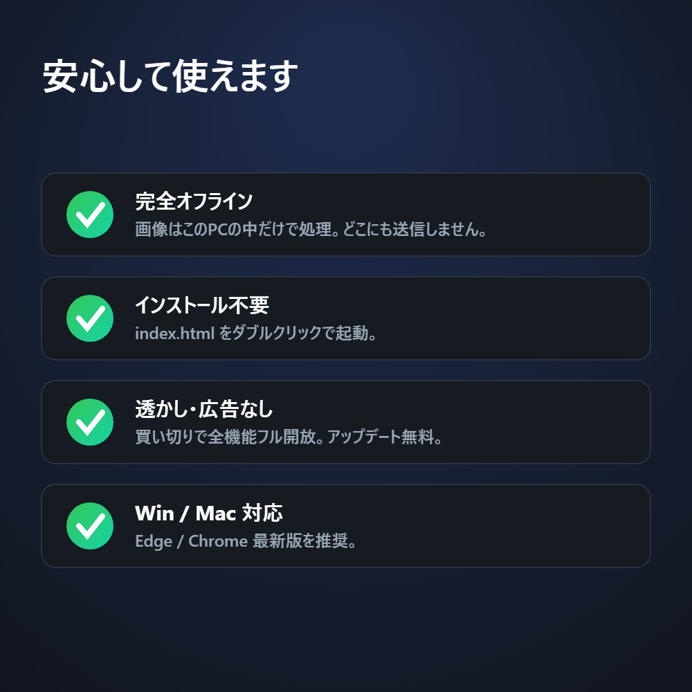 マルチSNSアイコンメーカー|1枚→全SNSサイズ+配信枠を一括ZIP書き出し