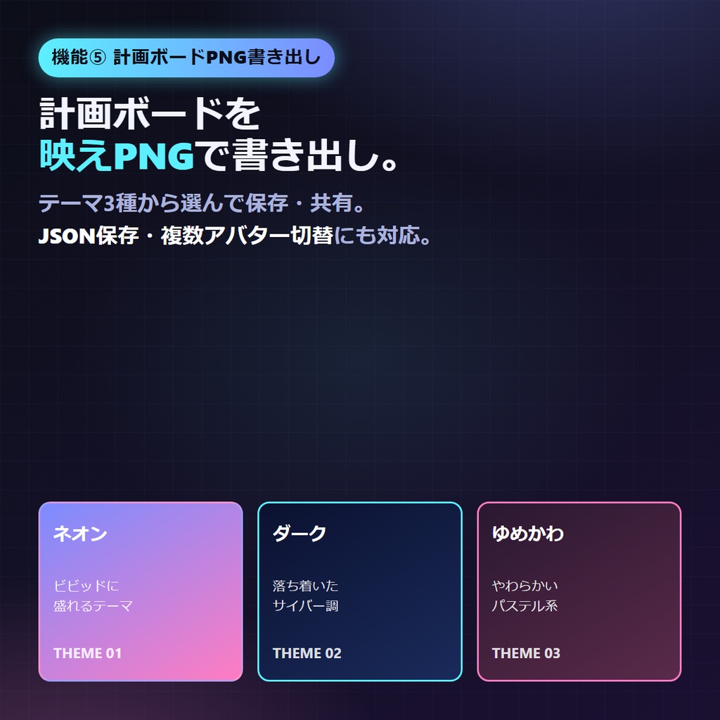 VRChat 改変アバター お迎え前に事故らない計画ボード 5機能 お迎え計画ボード v1.0