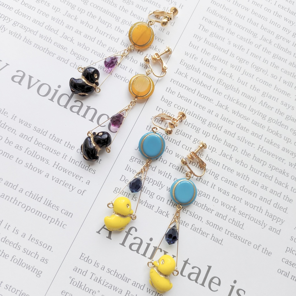 風船とアヒルさん オリジナルイヤリング