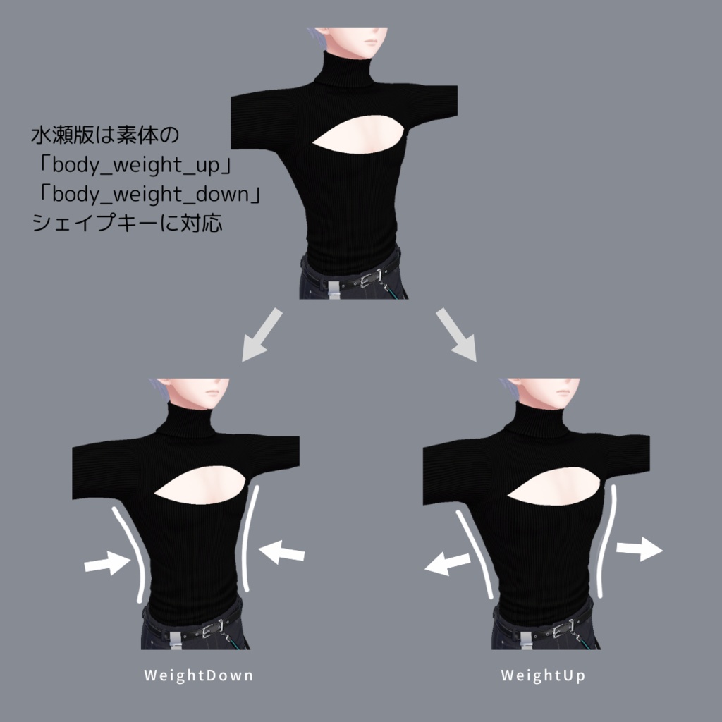 【水瀬 / 珍飯亭ボディ対応】開け閉めできる!胸開きセーター #ES_ITEM