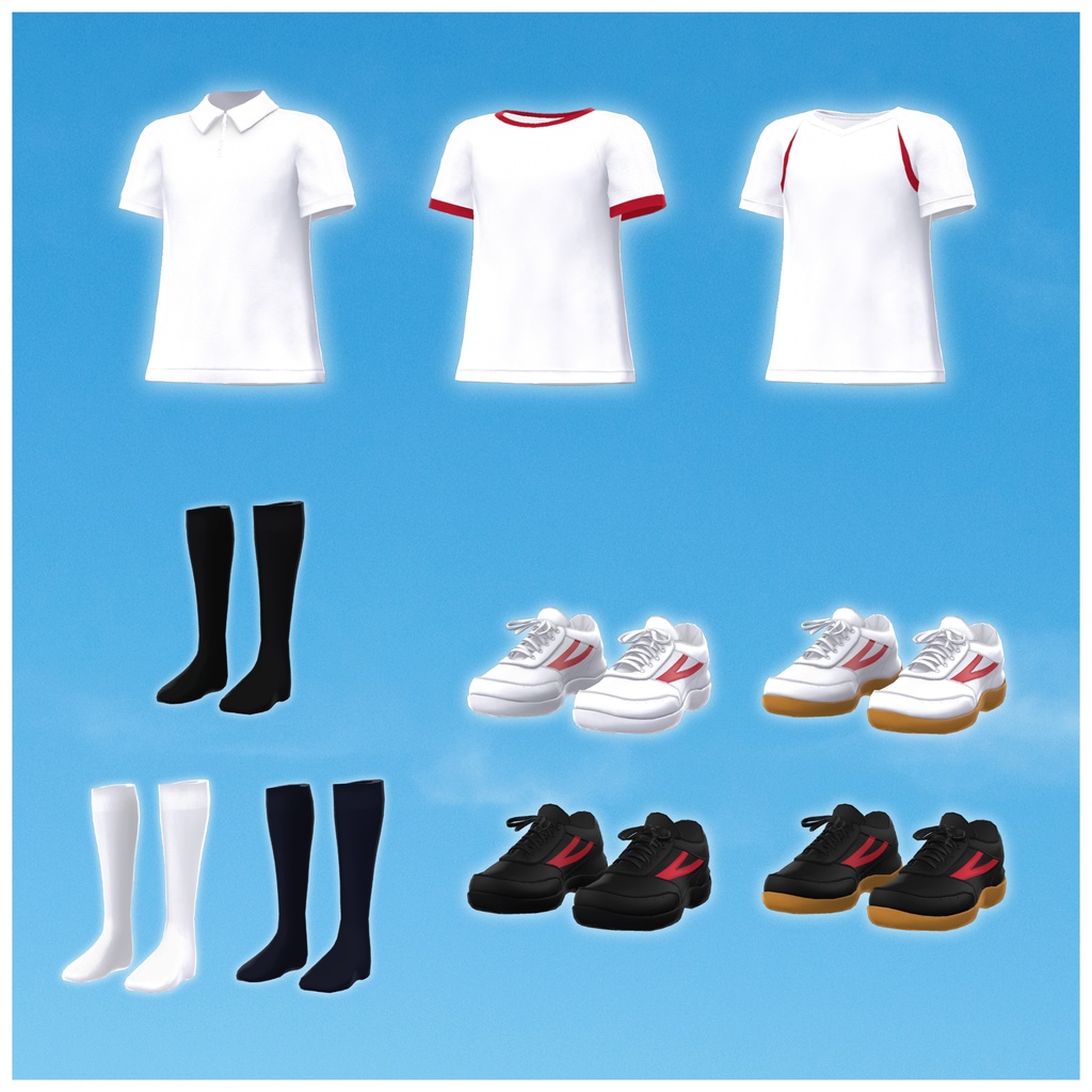 学校指定体操着一式 Gym Uniform【9アバター対応】#ES_ITEM