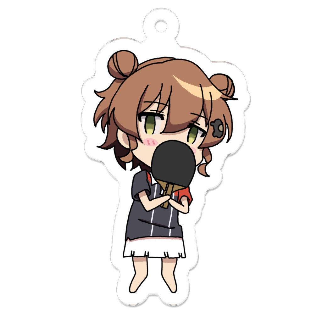 灼熱の卓球娘　月ノ輪紅真深　アクリルキーホルダー - 50 x 50 (mm)