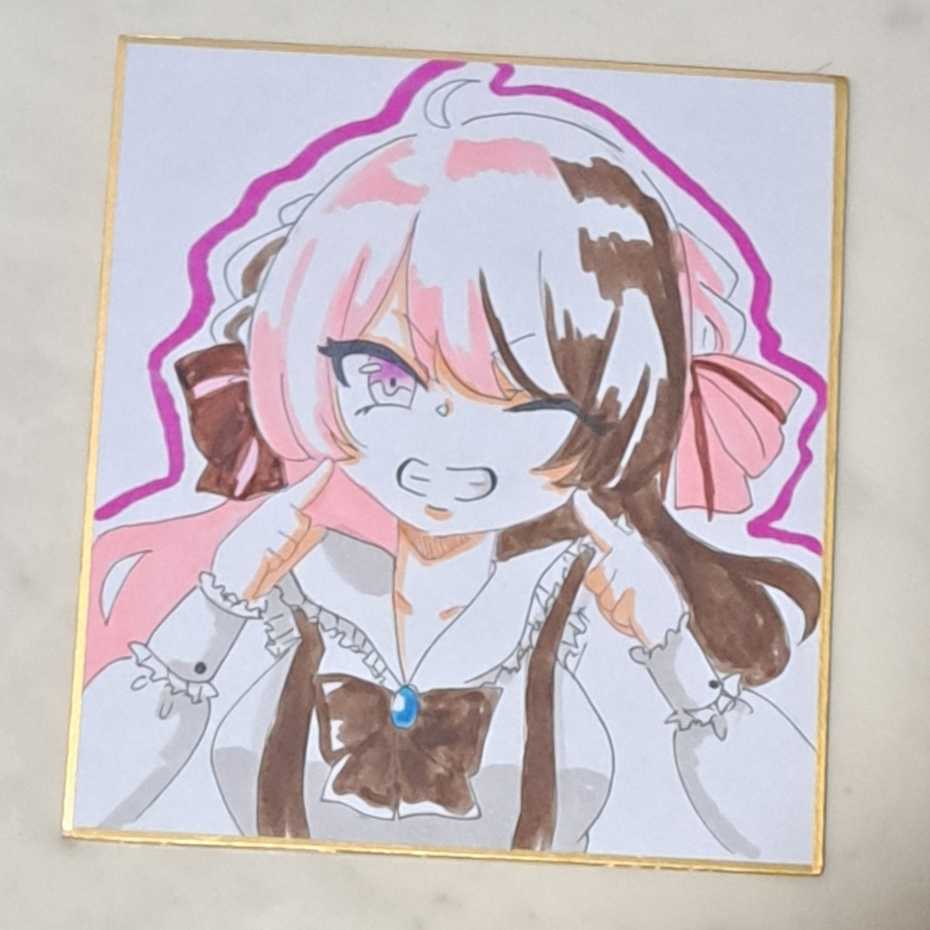 橘ひなの アナログ 色紙 原画