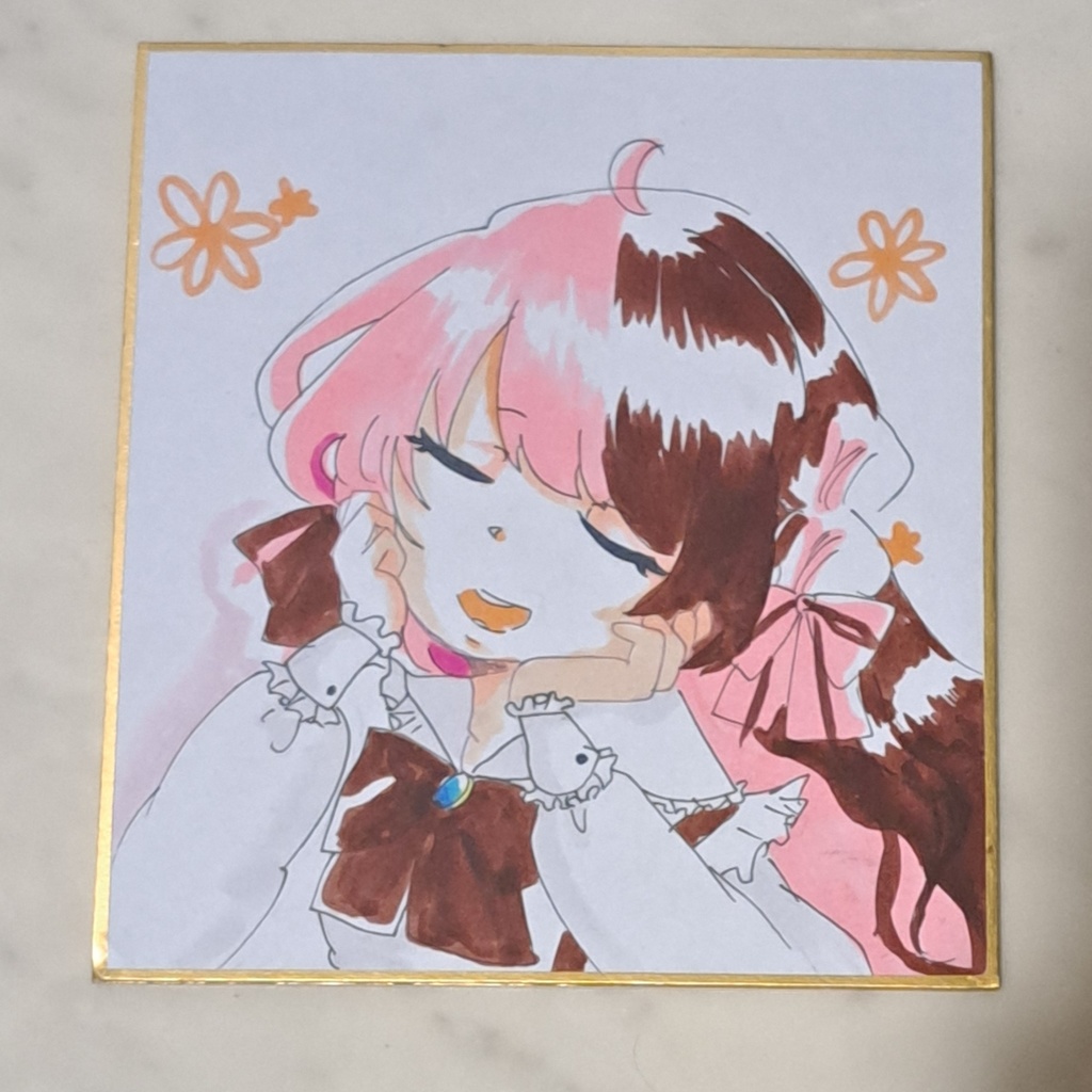 橘ひなの アナログ 色紙 原画