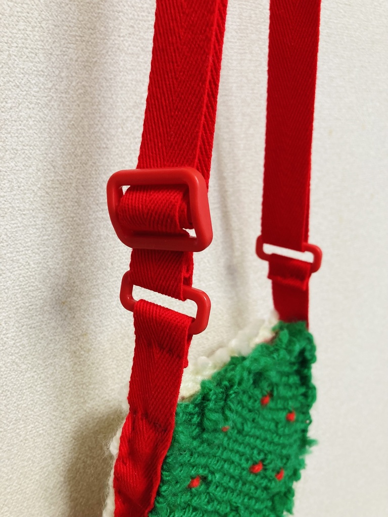 手織りのポシェット(みどり・あか)